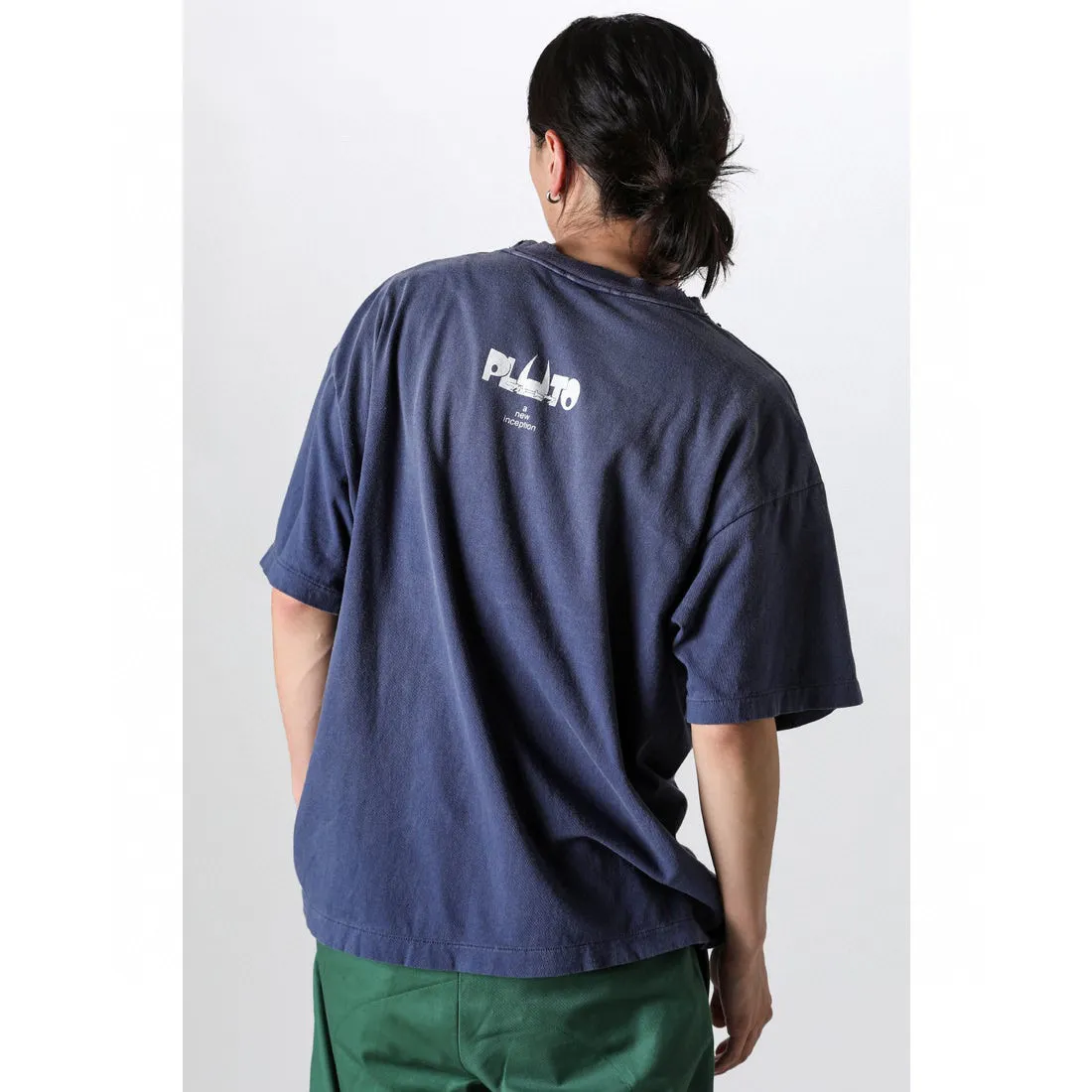 PLUTO x SAINT Mxxxxxx PLUTO SS TEE/Pluto co-branded retro tee Pluto distressed hole short sleeves Washed blue S-XL The washing and destruction process have reached the highest peak in the brand's history The real thing is quite acceptable This tee is derived from Osamu Tezuka's landmark masterpiece Customized original consistent main mark/wash mark Original consistent cylindrical OE yarn fabric